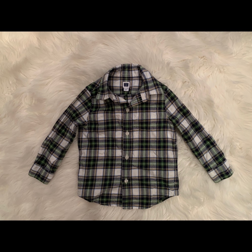 Janie & Jack button down plaid flannel shirt